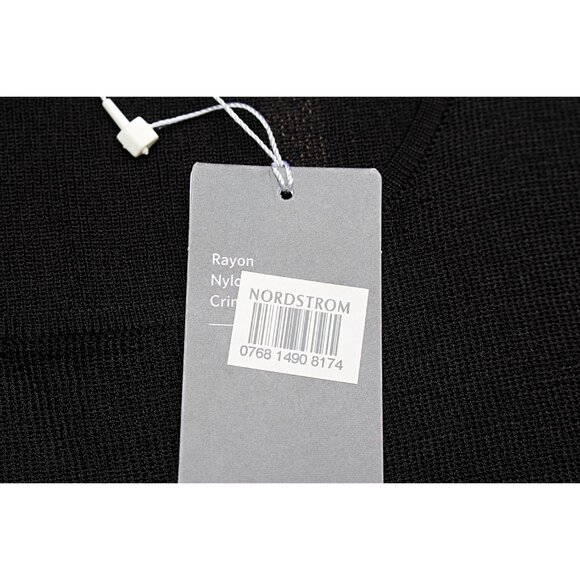 New w/Tags - Eileen Fisher Rayon Nylon Crinkle Asymmetric Tunic, Black, Lrg - Picture 9 of 14